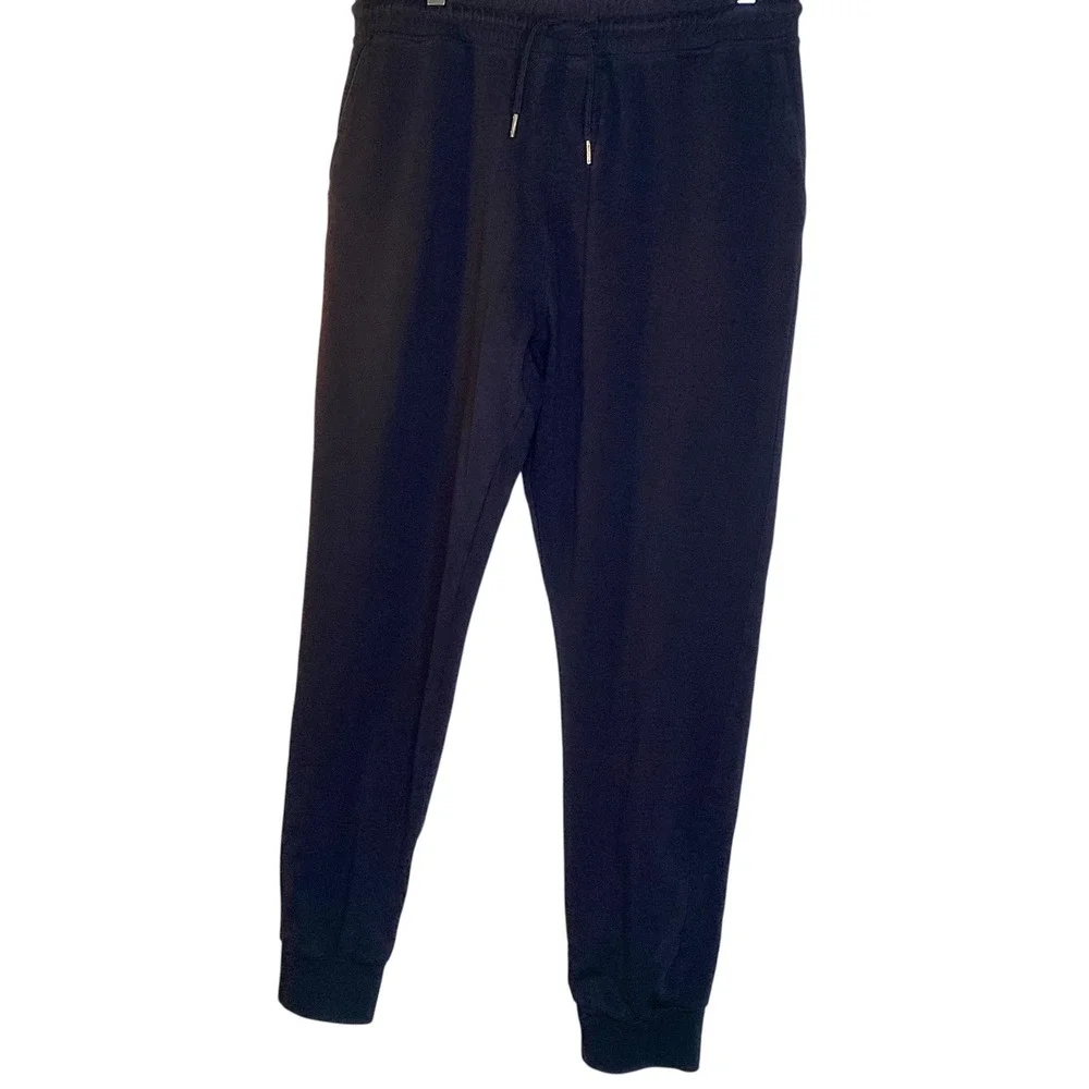 Slate & Stone Mens Navy Blue Cotton Jogger Sweatpants Sz L Luxury Loungewear EUC